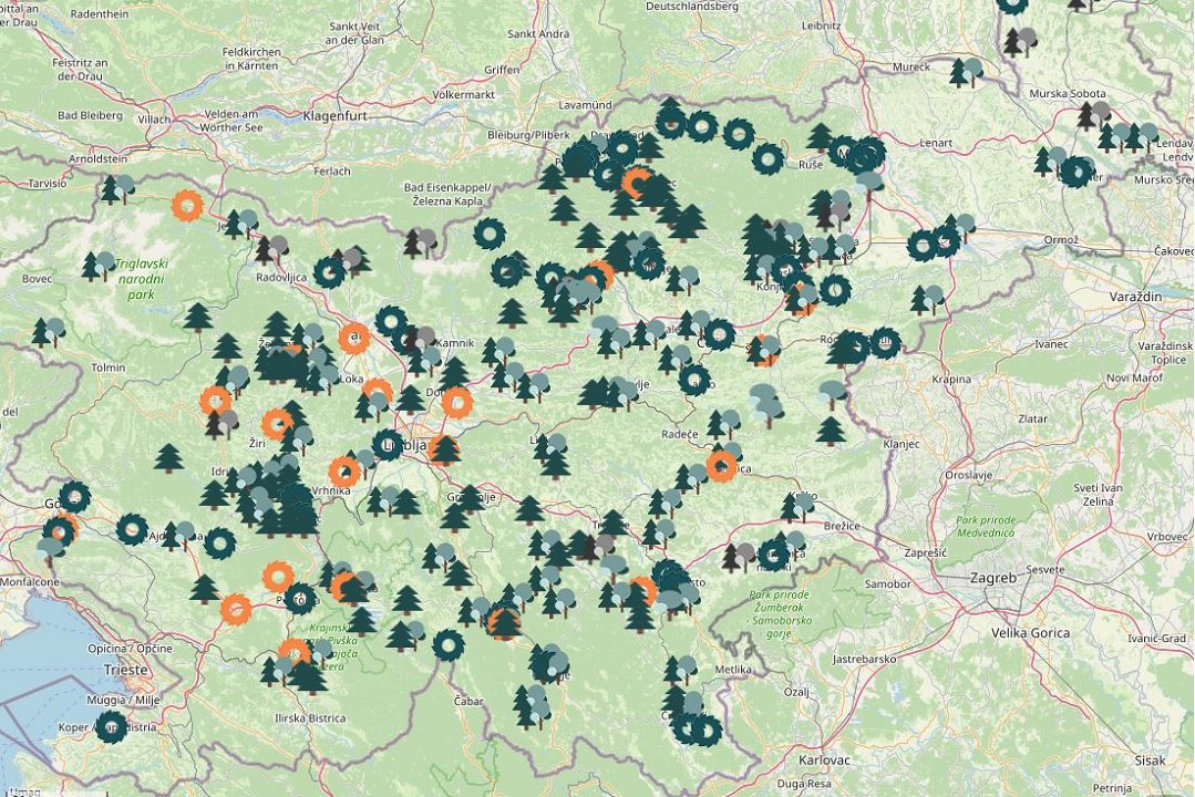 Javno dostopen zemljevid deležnikov gozdno–lesne verige
